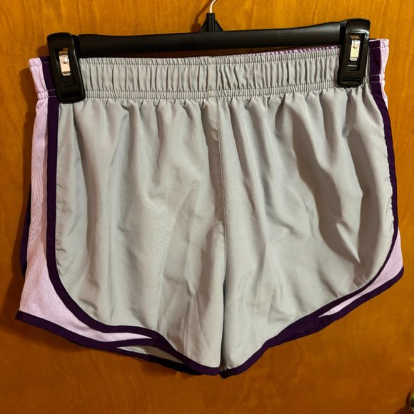 Nike Dri-Fit Athletic Workout Running Shorts, Grey & Purple, Women's Small - Picture 2 of 10